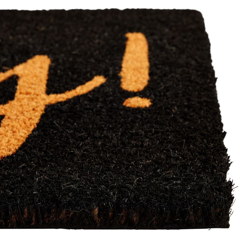 Juvale Oh Hey, Natural Coco Coir Cute Welcome Door Mat for Front Door, Home Decor, Black, 17 x 30 Inches, 5 of 6