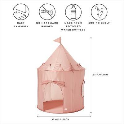 Misty Pink Recycled Fabric Kids Play Tent with Mesh Windows