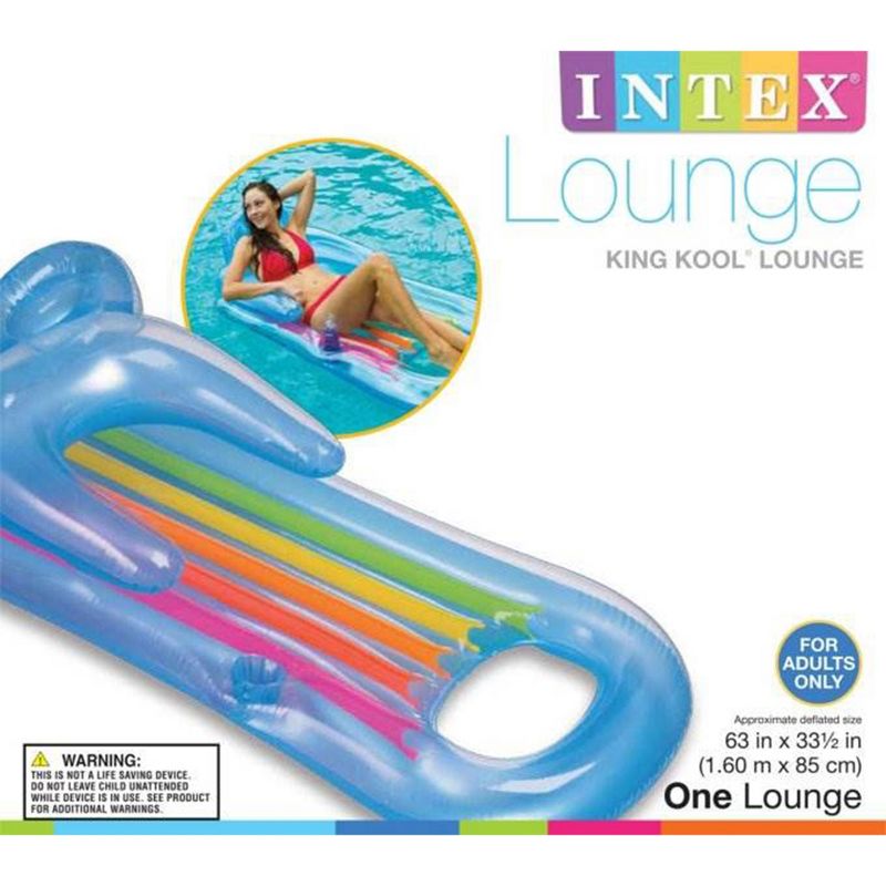 Intex King Kool Lounge Inflatable Swimming Pool Lounger with Headrest (Pair), 5 of 7