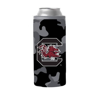 NCAA South Carolina Gamecocks 12oz Black Camo Slim Can Cooler