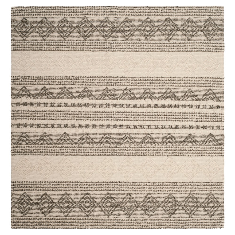 6'x6' Fair Isle Design Tufted Square Area Rug Gray/Ivory - Safavieh