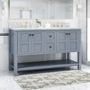 60" Double Bathroom Vanity, Modern Bathroom Storage Cabinet, Bathroom Cabinet With 2 Drawers, 2 Double-door Cabinets, Bottom Shelf - 2 of 4