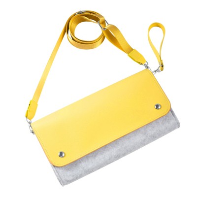 Insten Carrying Case Purse For Nintendo Switch and OLED Model, Travel Bag Sleeve Pouch with Shoulder Hand Strap For Girls Boys Women, Yellow