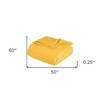 HomeRoots 50" X 60" Gold Cotton Basketweave Geometric Throw Blanket - 3 of 4