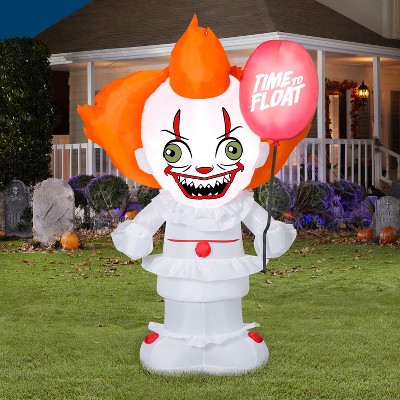 Pennywise Inflatable Halloween Decoration with Red Balloon, 59 Inch