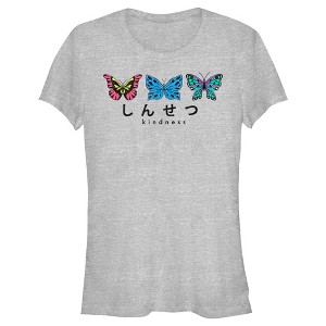 Juniors Womens Lost Gods Kindness Butterflies T-Shirt - 1 of 4
