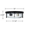 Franklin Iron Works Midnight 13" Modern Industrial Flush-Mount Ceiling Light Fixture Kitchen Foyer Hallway Round Cage 2-Light Black Seeded Glass - 4 of 4
