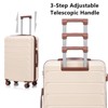 Aukfa 3-Piece ABS Luggage Set 20/24/28 Inch with Combination Lock, 360° Silent Spinner Wheels, Waterproof Matching Suitcases - 4 of 4