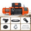HANPURE ZESUPER 13000 lb 12V Electric Winch IP67 Waterproof Synthetic Rope for Jeep/Truck/SUV with Wireless & Corded Control - 2 of 4