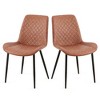 NicBex Faux Leather Dining Chairs Set of 2,Upholstered Armless Kitchen Chairs with High Back and Metal Legs for Dining Room,Kitchen - 4 of 4
