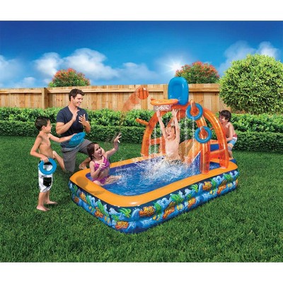Wild Waves Inflatable Water Park with Slide and Games