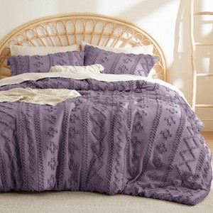 2-3 Pcs Tufted Boho Comforter Set Bed Set GentleSoft Farmhouse Shabby Chic Embroidery Bedding - 1 of 4