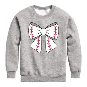 Boys' - Instant Message - Baseball Bow Graphic Long Sleeve Fleece Sweatshirt - 1 of 4