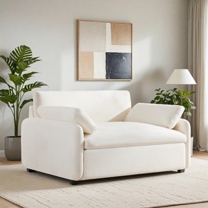 50*43" Oversized Chenille Single Sofa Chair,Wide and Deep Seat Accent Chair,Modern Upholstered Comfy Armchair with Pillows - Leovsnove - 1 of 4