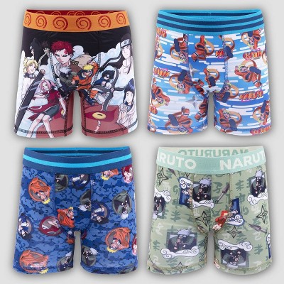 Naruto Shippuden Character Print Multipack Boys Boxer Briefs  Underwear-Size-10