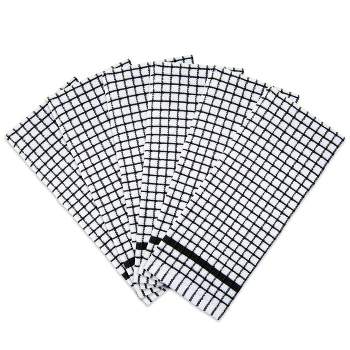 Sloppy Chef Classic Checkered Kitchen Towels (Pack of 6), 15x25, Cotton