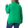 Women's Plus Size Turtle Neck Long Sleeve Knit Side Slit Casual Loose Pullover Sweater - Agnes Orinda - 4 of 4