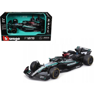 Mercedes-AMG F1 W15 E Performance #63 "Petronas" F1 World Championship (2024) "Race" 1/43 Diecast Model Car by Bburago