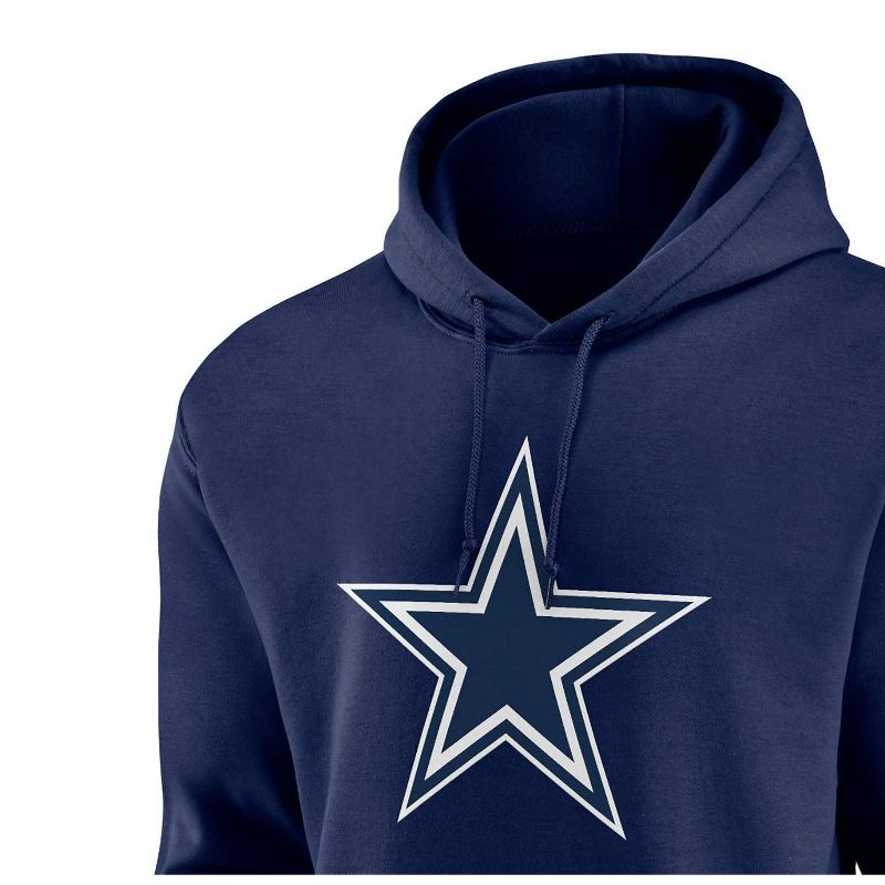 NFL Dallas Cowboys Long Sleeve Core Big &#38; Tall Fleece Hooded Sweatshirt, 3 of 4