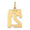 Black Bow Jewelry 14k Yellow Gold, Jersey Collection, Small Number 21 Pendant - 3 of 4