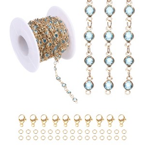 Unique Bargains Copper Jewelry Making Lobster Clap Rhinestone Chain 16.4ft 1 Roll - 1 of 4