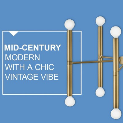 Mid-Century Modern Sputnik 16-Light Chandelier in Lacquered Brass