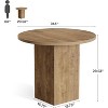 Lantine Round Dining Table for 2, 31.5" Circle Dinner Table with Wooden Fluted Pedestal for Small Spaces, Dining Room, Kitchen, Apartment - 3 of 4