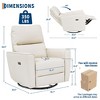 Power Recliner Chair, Swivel Rocker Glider Chair with USB Ports, Upholstered PU Leather Nursery Recliner Chair for Living Room - 2 of 4