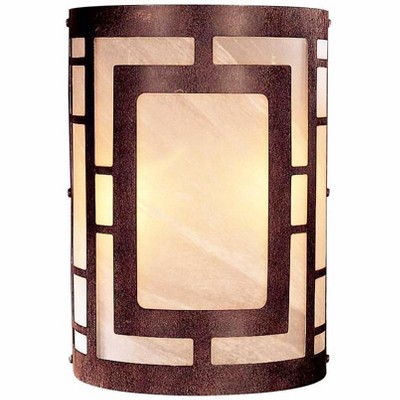 Minka Lavery Rustic Wall Light Sconce Nutmeg Metal Hardwired 8" Fixture Marble Glass Shade for Bedroom Bathroom Vanity Reading