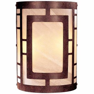 Minka Lavery Rustic Wall Light Sconce Nutmeg Metal Hardwired 8" Fixture Marble Glass Shade for Bedroom Bathroom Vanity Reading - 1 of 3