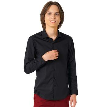 OppoSuits Teen Boys Shirt - Black Knight - Black