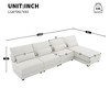 120" Oversized Reversible L-Shaped Armless Sectional Sofa with Chaise, Wide 30" Seats, Loop Yarn Fabric - 2 of 4