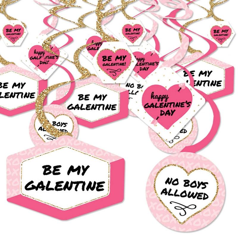 Big Dot of Happiness Be My Galentine - Galentine's and Valentine's Day Party Hanging Decor - Party Decoration Swirls - Set of 40, 1 of 9