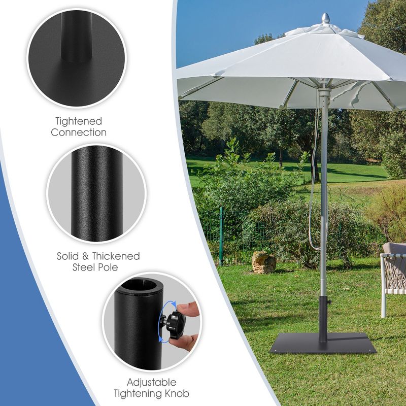 Costway 20'' Square Patio Umbrella Base Weighted 35 LBS Outdoor Market Stand Footpads, 5 of 11