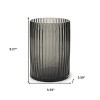 HomeRoots 8" Black Cylinder Ribbed Glass Table Vase - 3 of 4