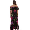 Riviera Sun Womens Floral Printed High Slit Off-Shoulder Rayon Crepe Printed Maxi Dress for Women - 3 of 3