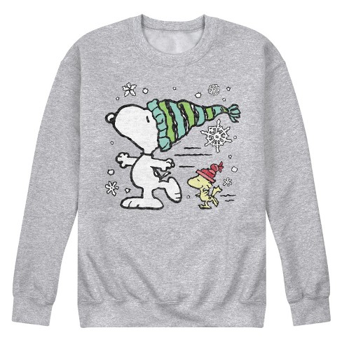 Men's - Peanuts - Snoopy Woodstock Skate Graphic Fleece Sweatshirt - image 1 of 4