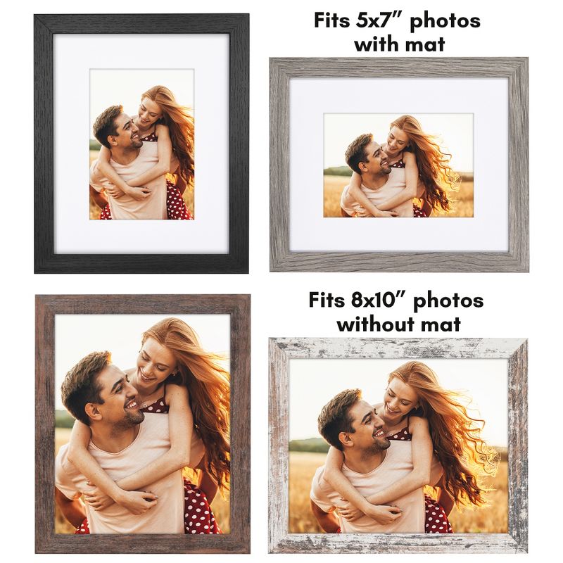Americanflat Picture Frame Set With Mat - Perfect for Farmhouse Decor - 4 Pack, 4 of 7
