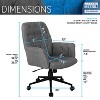 Vynxaria Techni Mobili Modern Upholstered Tufted Office Chair with Arms, Grey - 3 of 4