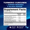 Turmeric Curcumin 3000mg, 95% Curcuminoids, Black Pepper, Ginger, Moringa - 120 Vegetable Capsules - 2 of 4
