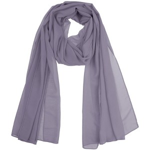 Elerevyo Women's Solid Chiffon Sheer Lightweight Soft Long Scarf Shawl 1 Pc - 1 of 4