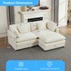 Mjkone 77'' L-Shaped Modular Deep Seat Sofa, Modern Chenille 3-Seat Cloud Sofa with Ottoman and Thickened Cushion - 2 of 4