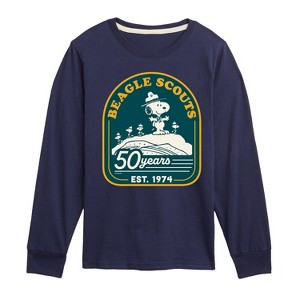 Boys' - Peanuts - Fifty Years Mountain Long Sleeve Graphic T-Shirt - 1 of 4