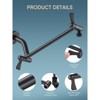 Cobbe 11" Shower Extension Arm, G1/2" Fitted Solid Brass Shower Arm Wall-mounted, 360° Adjustable Angle Rain Shower Head Arm Extender, Matte Black - 4 of 4