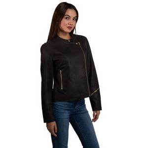 Nine West Women's Biker Jacket WEDP211 - 1 of 4