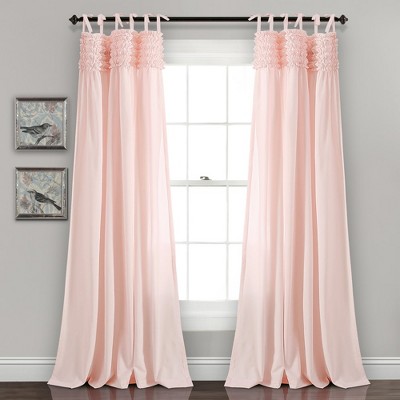 Lydia Ruffle Window Curtain Panels Blush 40X95 Set