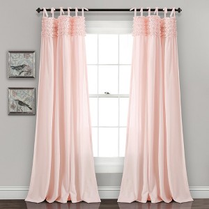 Lydia Ruffle Window Curtain Panels Blush 40X95 Set - 1 of 3