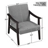 Yaheetech Fabric Accent Armchair with Rubber Wood Legs for Living Room Dark Gray - 3 of 4