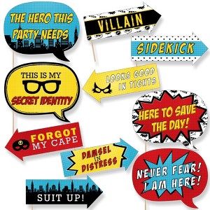 Big Dot of Happiness Funny Bam Superhero - Baby Shower or Birthday Party Photo Booth Props Kit - 10 Piece - 1 of 4