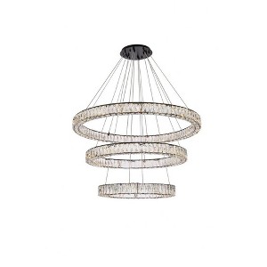 Elegant Lighting Monroe 3 - Light Chandelier in  Black - 1 of 4